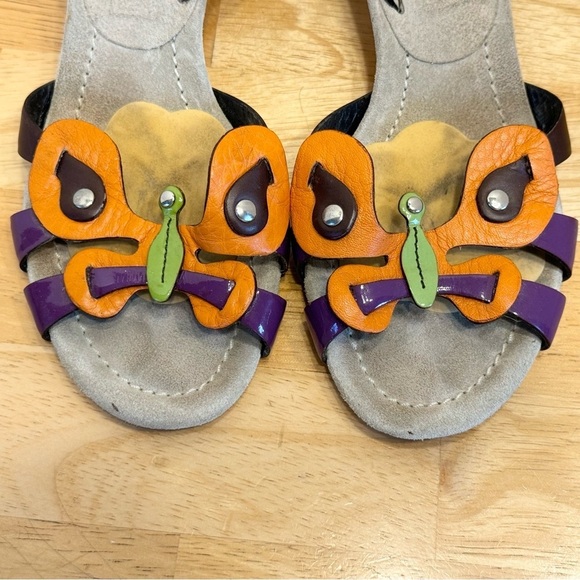 Prada Butterfly Kitten Heel Sandals Size 37 1/2 - Picture 2 of 12